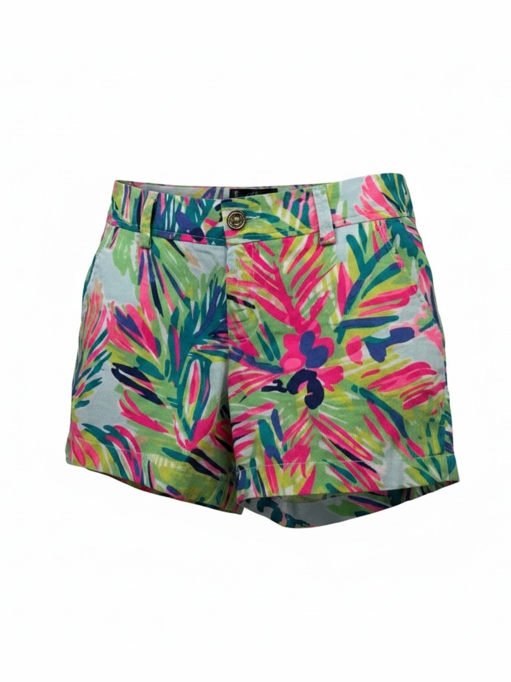Lilly Pulitzer The Callahan Short Tropical Floral Print Size 4 Pink Green